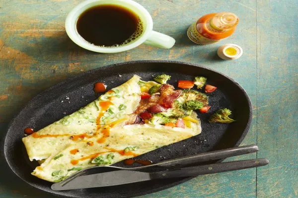 Low Carb Bacon & Broccoli Egg Burrito
