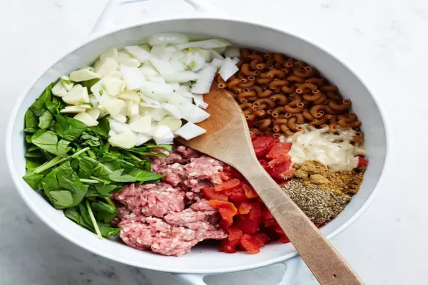 Lamb & Spinach One Pot Pasta