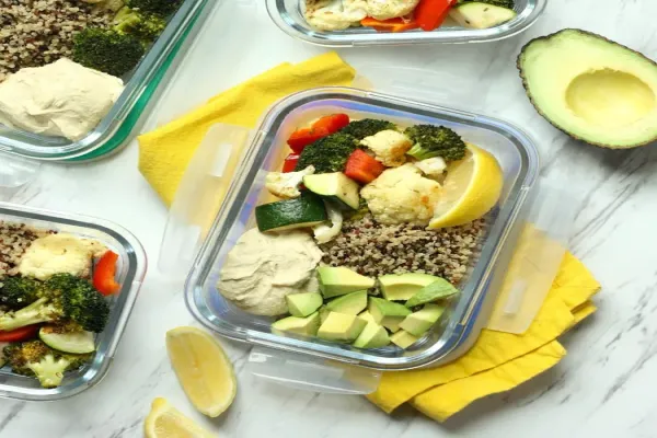 Lemon Roasted Vegetable Hummus Bowls