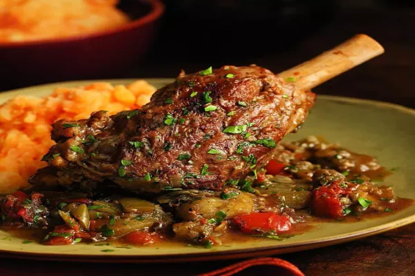 Braised Lamb Shanks & Eggplant