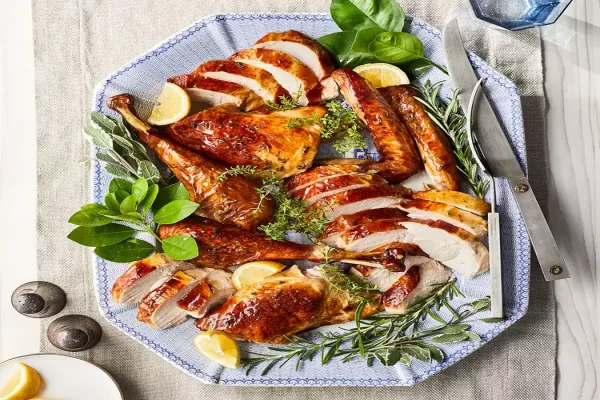 Slow Roasted Rosemary Turkey with Peppercorn Gravy