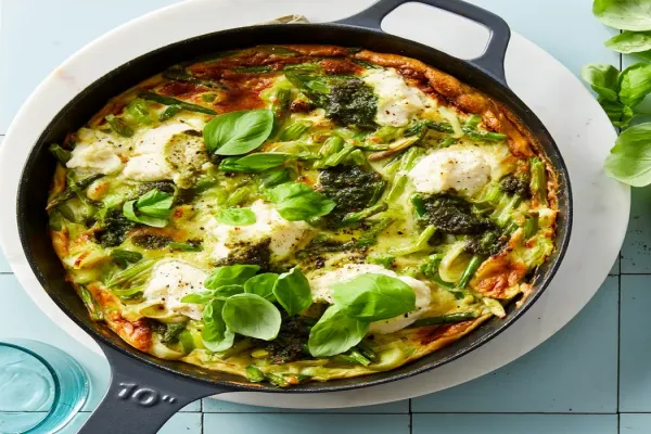 Frittata with Asparagus Leek & Ricotta
