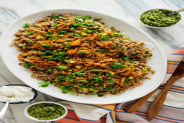 Mujaddara Arabic Lentil Rice