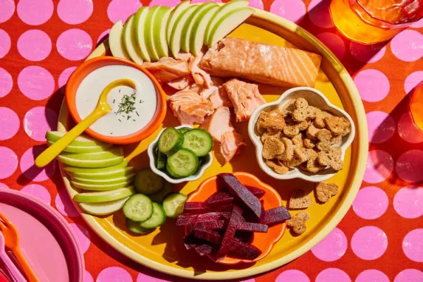 Smoked Mackerel Beets Apples and Bread Crisps