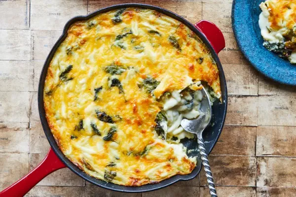 Buttermilk Macaroni and Cheese with Baby Kale