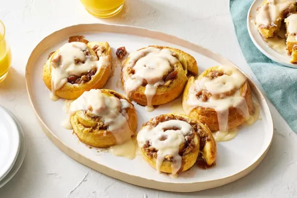 Glazed Cinnamon Rolls with Pecan Swirls