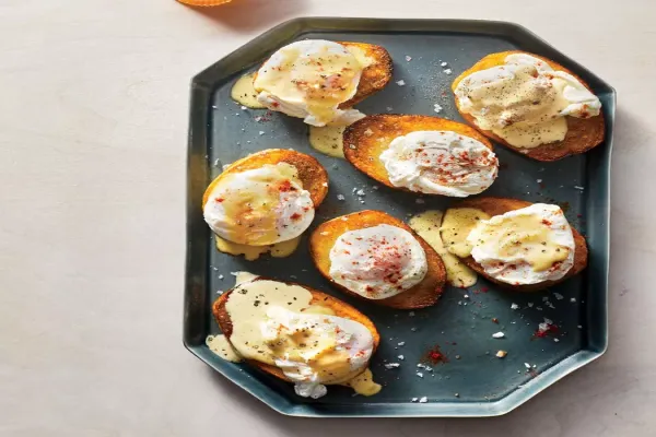 Potatoes Benedict with Make Ahead Poached Eggs